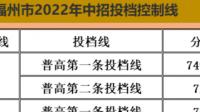 2022年福州學生中考成績292以下可