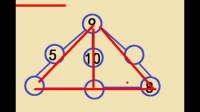 圖中三角形每條邊上的三個(gè)數(shù)的和都